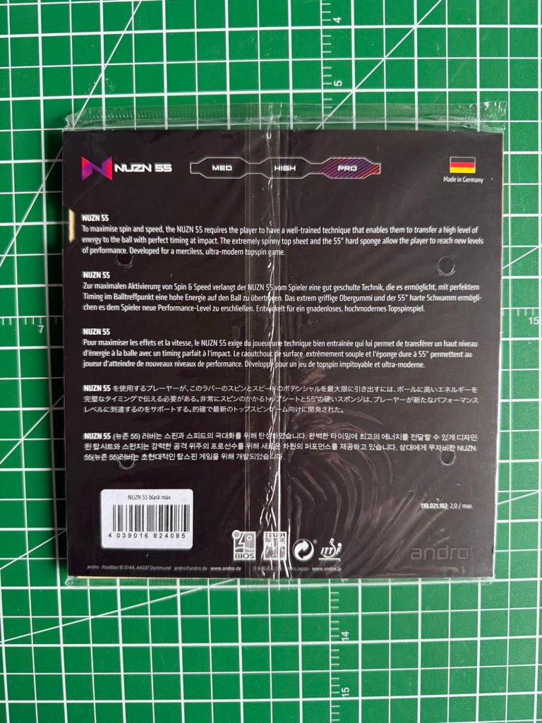 Andro NUZN 55 table tennis rubber