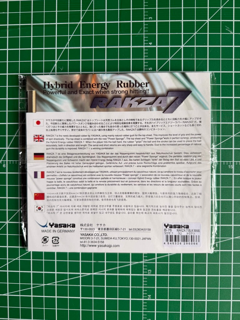 Yasaka Rakza 7 table tennis rubber