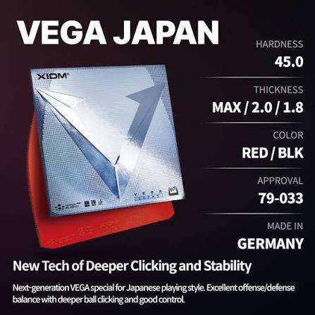 XIOM Vega Japan Table Tennis Rubber